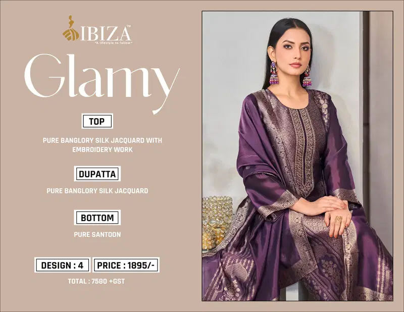 Glamy By Ibiza Banglory Silk Designer Salwar Kameez Suppliers In India